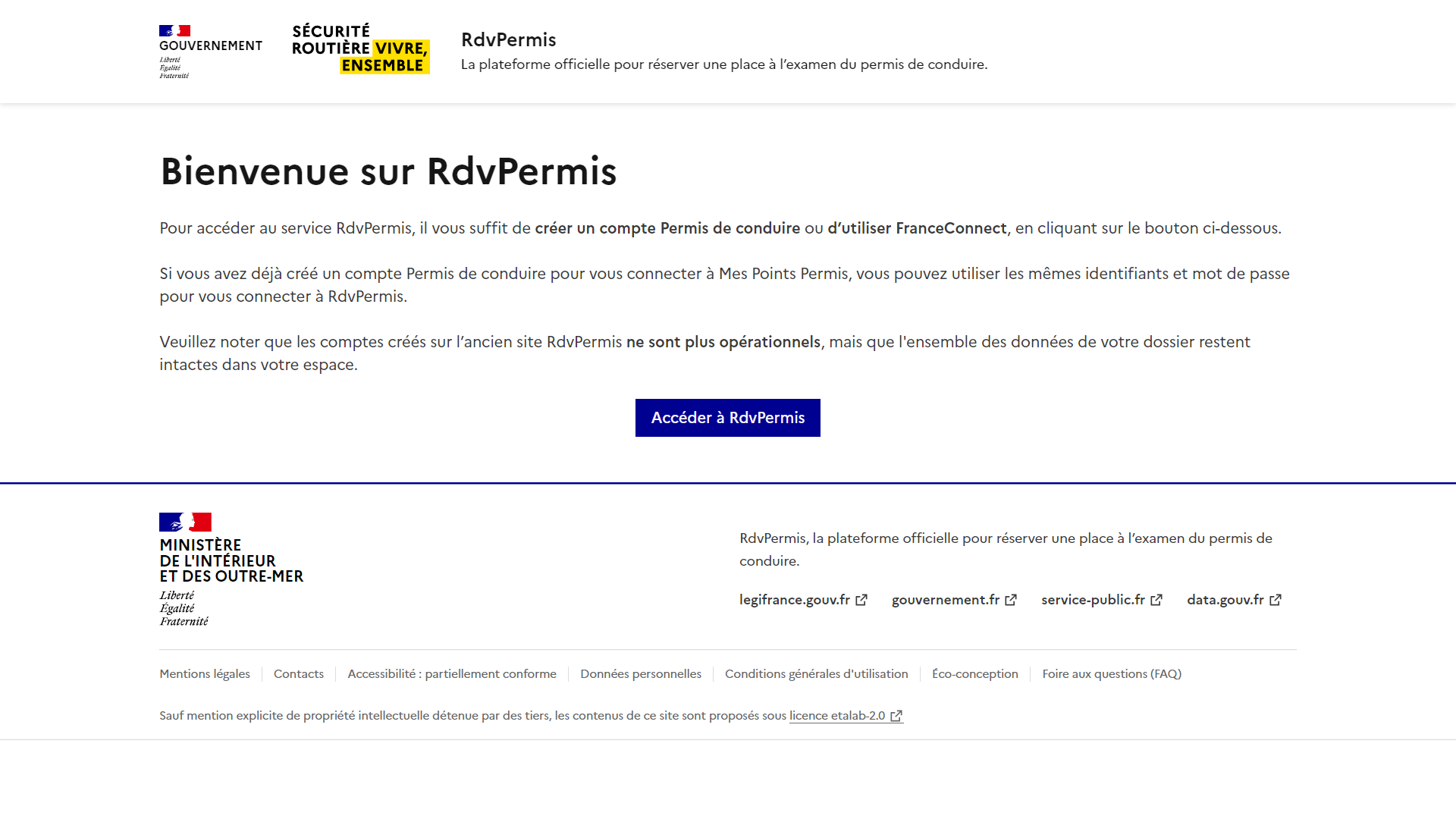 Accéder à son compte RDVPERMIS (épreuves, consultations du nombre de points, permis dématérialisé…)